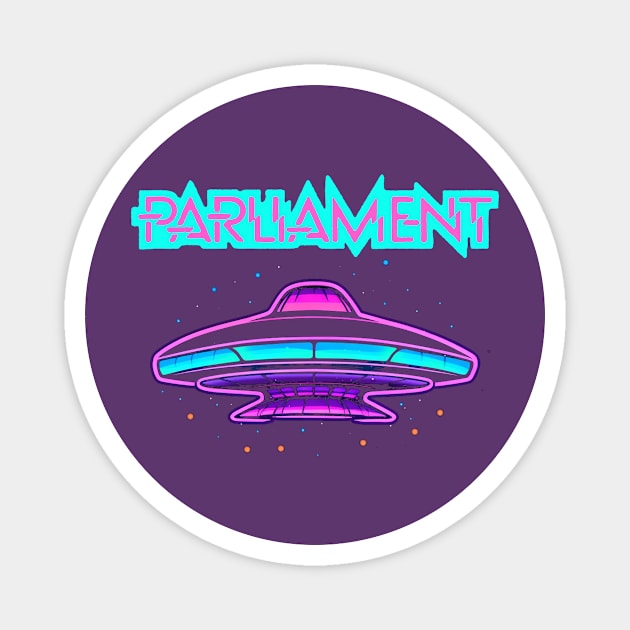 Parliament Funkadelic Retro Mothership UFO Rock Funk Throwback Magnet by robotbasecamp